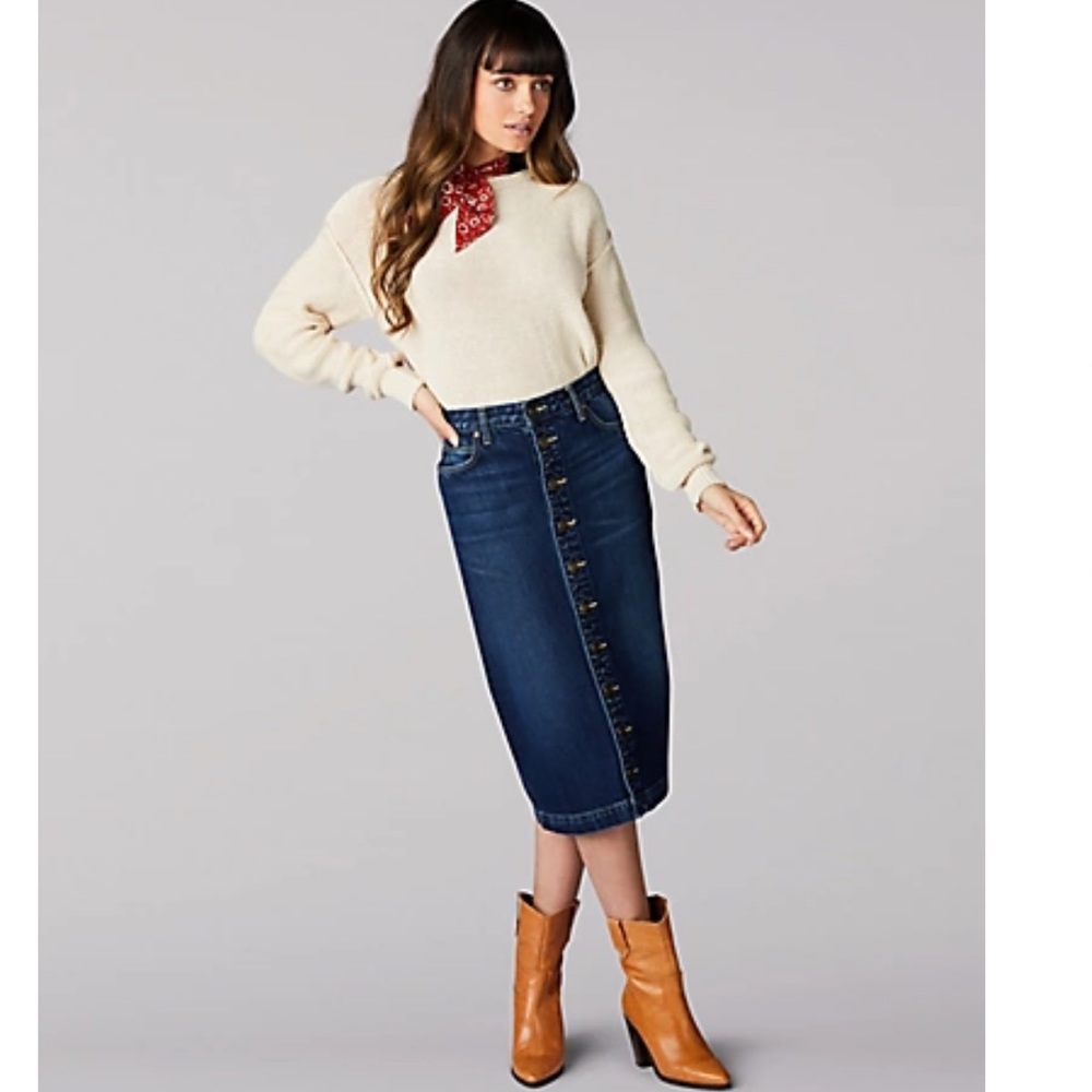 Lee vintage modern high rise midi skirt